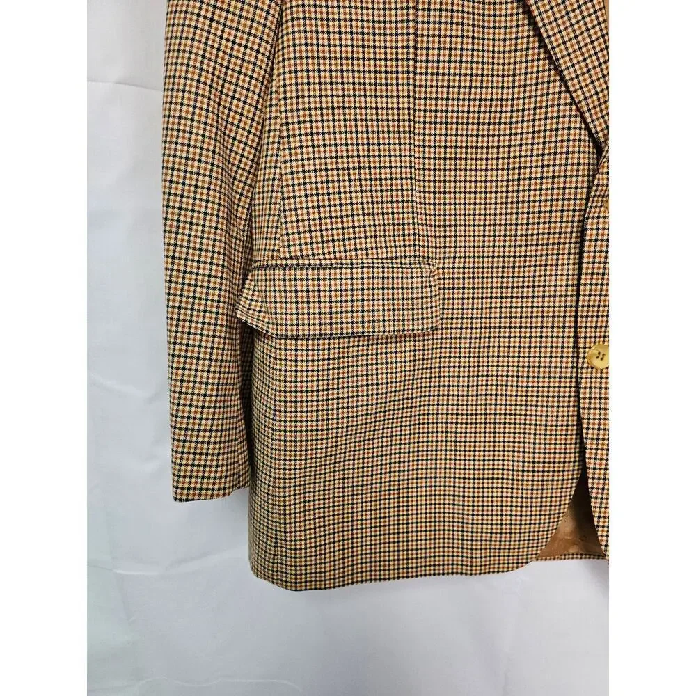 Vintage Christian Dior Monsieur Checkered Blazer Jacket Wool Silk Size L Men's